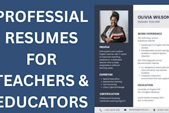 write a professional teacher, trainer, or educator resume