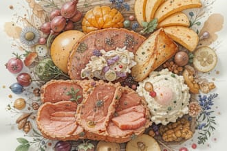 paint watercolor sketch illustration food illusration,