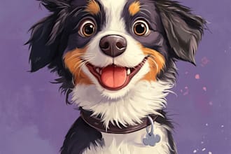 draw your dog or any pet into cartoon