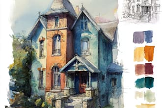 draw buildings or landscapes in watercolor painting
