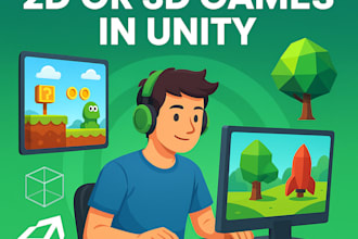 develop complete 2d or 3d games in unity