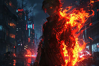 create dark anime ai art with villain aesthetic
