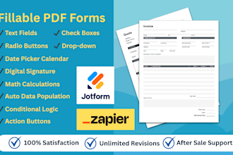 create custom made interactive fillable PDF form branded functional