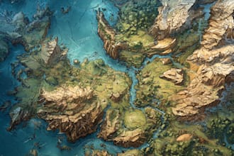 do a custom fantasy map for fantasy, book or boardgamey