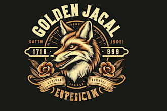 design high quality golden jackal vintage logo