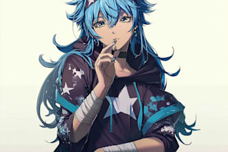 draw an anime character illustration for commercial use