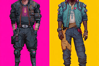 create cyberpunk character art