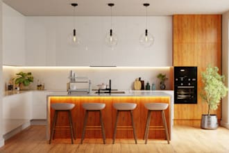 model a realistic kitchen for catalogs or online stores