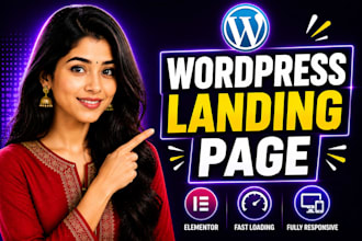 design responsive wordpress landing page with elementor, homepage design