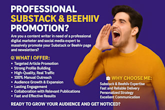 do organic substack promotion for page link, subscribers newsletter, beehiiv