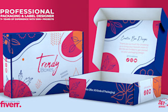 do product packaging box design, label design and mailer box design