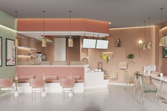 craft 3d interior coffee shop,resturant,pub,sauna,pizza shop,lounge,store design