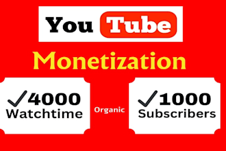 grow up 4000 youtube watch hours very high quality