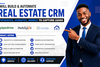 build and automate real estate CRM pipedrive hubspot nimble to capture leads