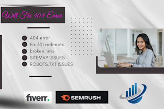 fix 404 error using 301 redirection and broken links