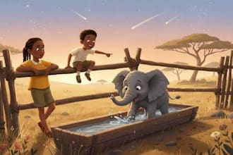 illustrate a magical children book with expressive characters