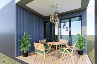 design prefab houses and container house with 3d render