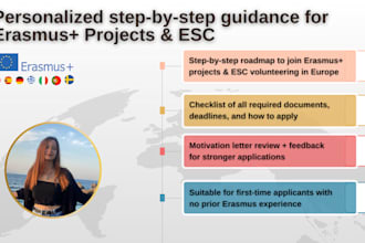 support your erasmus and esc application with a tailored roadmap