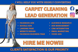 generate carpet cleaning leads carpet cleaning facebook ads cleaning google ads