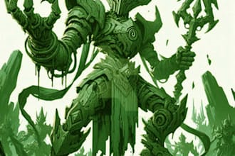 made a highquality creature artwork in the mecha robot style