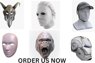 sculpt custom printable cosplay 3d mask, 3d helmet, 3d props, halloween mask stl