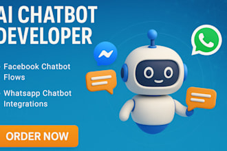 do ai chatbot development for facebook chatbot and whatsapp chatbot