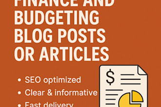 write SEO finance blog posts and budgeting articles