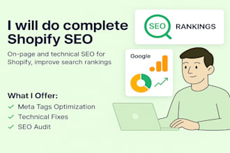 do complete shopify seo, website onpage, shopify marketing