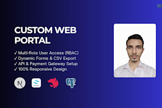 be your nextjs developer for a custom saas or web portal