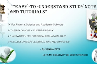 create easy to understand study notes and academic tutorials