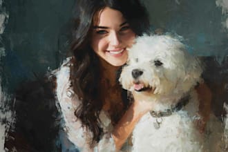 make a stunning digital oil painting portraits