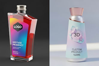 create 3d product packaging bottle for 3d printing