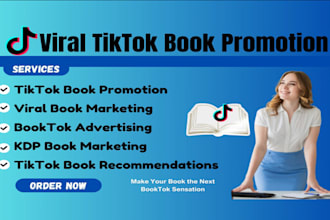 promote your book or ebook on my booktok tiktok account