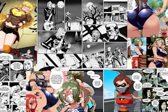 draw nsfw furry comic book graphic novel illustration comic book cover manga art
