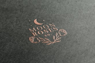 custom moon logo design minimalist, modern and mystical branding