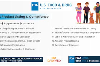 fda product compliance, amazon listing and trademark registration US, UK