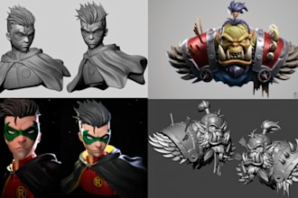 digital 3d print,character cartoon for animation,stylized 3d human portrait,stl