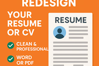 format and redesign your resume or CV professionally
