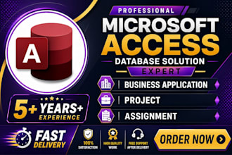 develop microsoft access database project and assignments