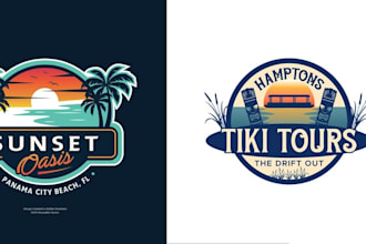 design travel, adventure, beach, nature, tourism logo
