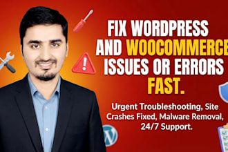 fix wordpress and woocommerce issues or errors fast