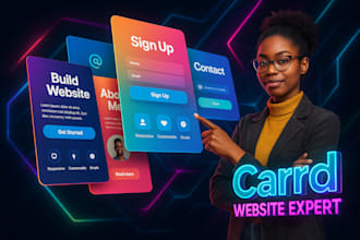 design carrd minimalistic website, card landing page, redesign carrd website
