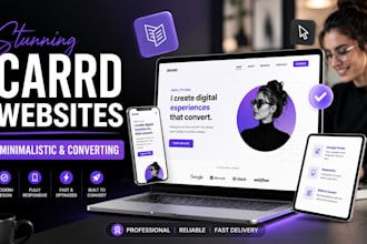 design minimalistic carrd website, card landing page, redesign carrd co website