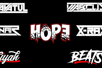 design your dj, rap, band logo in typography style