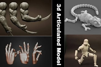 do 3d articulated model, articulated model, 3d bjd, 3d toy, 3d toy model