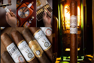 make modern cigar label, logo, band, or box design