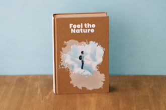 design book cover with, photoshop, illustrator or ai