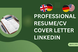 write your ats optimized english or german resume cv and cover letter