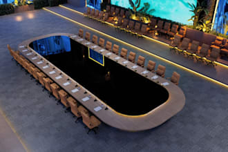 design modern conference room, boardroom setup,VIP lounge rendering,meeting room