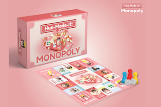 design custom card game board game, monopoly, playing card game board